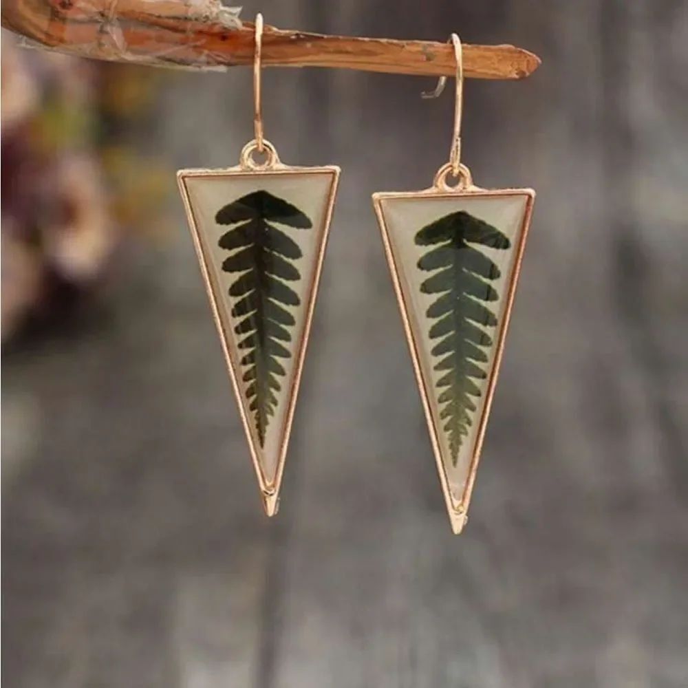 Green Fern Earrings A1451